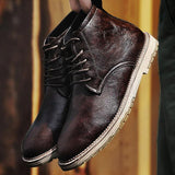 Fashion Leather Men Work Ankle Boots