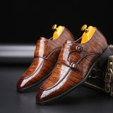 Men's  Classic Crocodile Pattern Business Designer Leather Loafers Christmas Party Formal  Dress Shoes