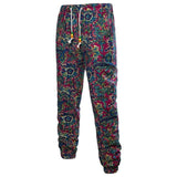 Men's  Linen Long Pant Ethnic Style Patchwork Vacation Set