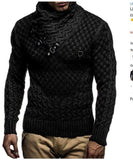 Men's Turtleneck  Long Sleeve Solid  Knitted r Autumn Winter Knitwear Sweater