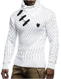 Men's Turtleneck  Long Sleeve Solid  Knitted r Autumn Winter Knitwear Sweater