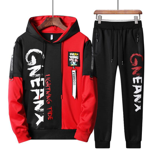 Men's Fashion Two Piece Sets ( Sportswear  Hoodie + Pants )Track Suit