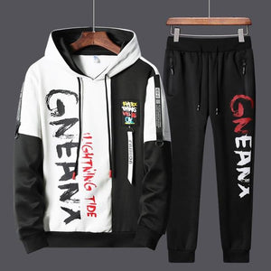 Men's Fashion Two Piece Sets ( Sportswear  Hoodie + Pants )Track Suit