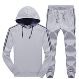 Men's Hooded Hoodie Tracksuit Sweat Suits Patchwork Autumn Winter 2pcs Hoodies Pants Sportsuit