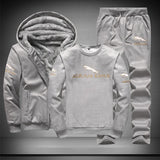 Men's Warm Sportsuit 3 Pieces/Set Winter Hoodie Brushed Suit Thermal Gym Fitness Run Tracksuit