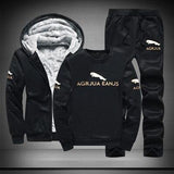 Men's Warm Sportsuit 3 Pieces/Set Winter Hoodie Brushed Suit Thermal Gym Fitness Run Tracksuit