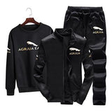 Men's Warm Sportsuit 3 Pieces/Set Winter Hoodie Brushed Suit Thermal Gym Fitness Run Tracksuit