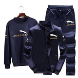 Men's Warm Sportsuit 3 Pieces/Set Winter Hoodie Brushed Suit Thermal Gym Fitness Run Tracksuit