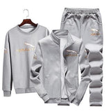 Men's Warm Sportsuit 3 Pieces/Set Winter Hoodie Brushed Suit Thermal Gym Fitness Run Tracksuit