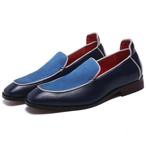 Men's Italian Style Doug Shoes Suede Pointed Toe Loafers Wedding Dress Shoes