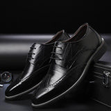 Men's British Style Soft Leather Handmade Retro Breathable Flats Dress Shoes