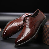 Men's British Style Soft Leather Handmade Retro Breathable Flats Dress Shoes