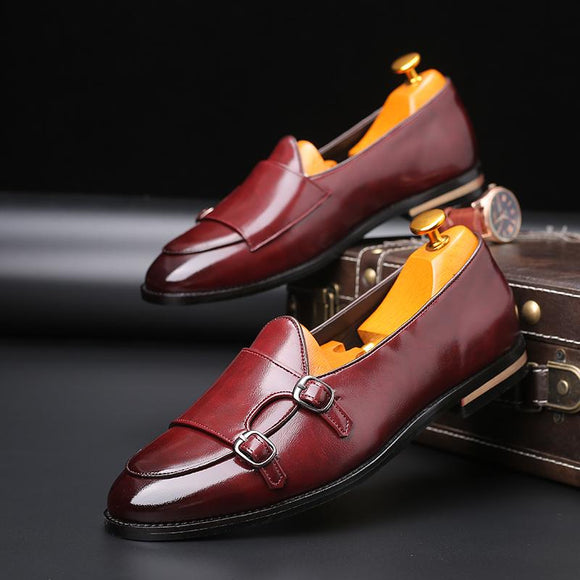 Men's Leather Vintage Business Elegant Party Casual British Style Flats Dress Shoes