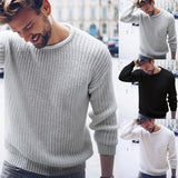 Men's Cotton Autumn Winter  Sweaters Long Sleeve  Neck Knitted Jumper Knitwears Clothes