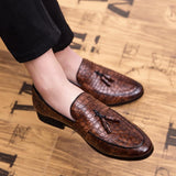 Men's Leather Retro Pointed Toe Oxford footwear Dress shoe