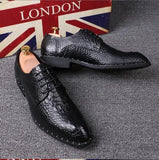 Men's Leather Formal Business Oxfords Leisure Alligator Dress Shoes