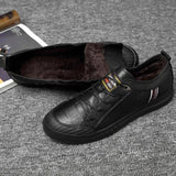 Plus velvet Cowhide Upper Soft Sole Casual Driving Footwear