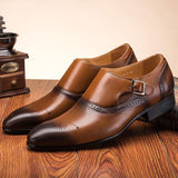 Men's Fashion Hand-Carved British Wind Business Casual Dress Shoes