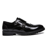 Men's Big Size Cool Handsome Patent Leather  Single Monk Dress Shoe