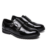 Men's Big Size Cool Handsome Patent Leather  Single Monk Dress Shoe