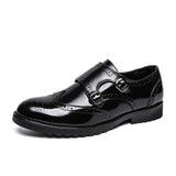 Men's Big Size Cool Handsome Patent Leather  Single Monk Dress Shoe