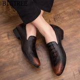 Men's  Leather Formal Coiffeur Wedding Loafer Party Classic luxury Crocodile Shoes