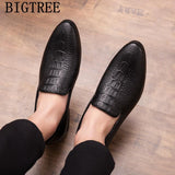 Men's  Leather Formal Coiffeur Wedding Loafer Party Classic luxury Crocodile Shoes