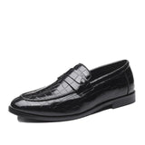 Men's Leather   Crocodile Pattern Business Luxury Elegant Party Wedding British Style Dress Shoes