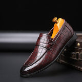 Men's Leather   Crocodile Pattern Business Luxury Elegant Party Wedding British Style Dress Shoes