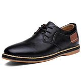 Men's Fashion Genuine Leather Oxford Lace-Up Casual Moccasins Comfortable  Office Footwear Loafers Shoes