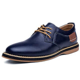 Men's Fashion Genuine Leather Oxford Lace-Up Casual Moccasins Comfortable  Office Footwear Loafers Shoes