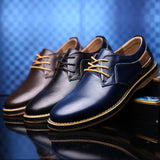 Men's Fashion Genuine Leather Oxford Lace-Up Casual Moccasins Comfortable  Office Footwear Loafers Shoes