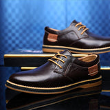 Men's Fashion Genuine Leather Oxford Lace-Up Casual Moccasins Comfortable  Office Footwear Loafers Shoes