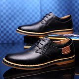 Men's Fashion Genuine Leather Oxford Lace-Up Casual Moccasins Comfortable  Office Footwear Loafers Shoes