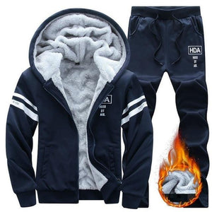 Men's New Fashion Suit Casual Sportswear Winter Autumn Outwear Tracksuit 2 Piece Hoodie + Sweatpant Set