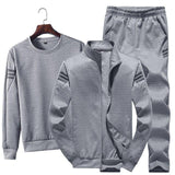 Men's Simple Baseball Jersey Suit Leisure Suits 3 Pieces Sets (Sportswear+Sweatshirt+Sweatpants)