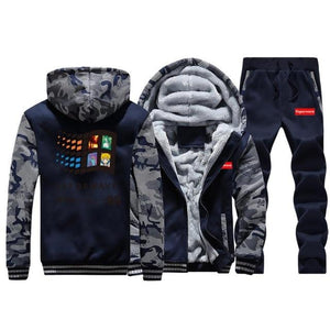 Anime Coat Hip Hop Tracksuit Hoodies Thick Sweatshirt (Hip Hop Jacket+Pants )2 Piece Sets