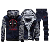 Men's Sporting Suit Set Hooded Jacket+Pant Sportswear 2 Piece Set Tracksuit size L-9XL