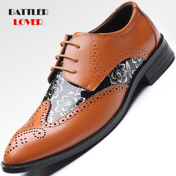 Men's British Leather Elegant Comfortable Pointed Toe Wedding Shoes