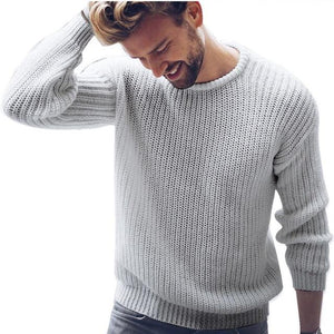 Men's Cotton Autumn Winter  Sweaters Long Sleeve  Neck Knitted Jumper Knitwears Clothes