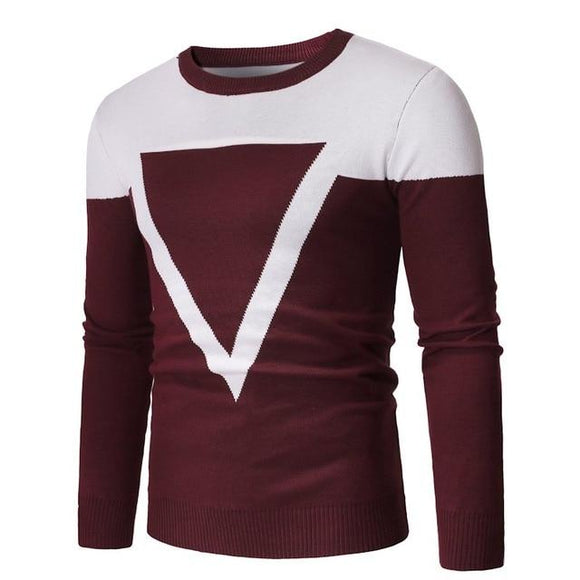 Men 's Fashion Triangle Keep Warm Sweaters Long Sleeve