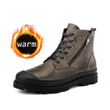 Men's  Autumn Winter Side zipper Genuine leather Ankle  Boots