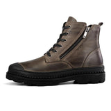 Men's  Autumn Winter Side zipper Genuine leather Ankle  Boots