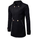 Men's New Fashion Autumn And Winter Button  Casual Long Section Wool thick Warm Coat