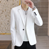 Men's British Style Fashion Blazer jacketPure White Suit