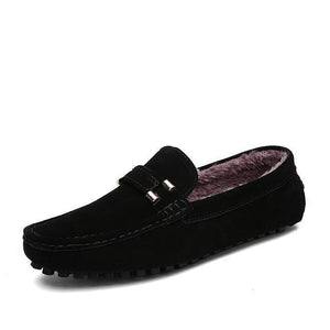 Plus Size Men's Plush Warm Winter Casual Slip On Shoes