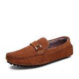 Plus Size Men's Plush Warm Winter Casual Slip On Shoes