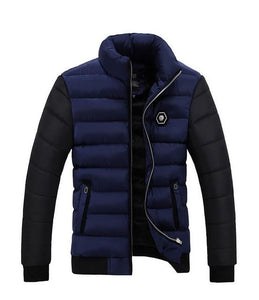 Slim Fit Stand Collar Cotton-Padded Men Coats