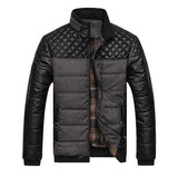 Fashion PU Patchwork Men Jackets &Coats