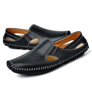 Plus Size Men Leather Driving Shoes